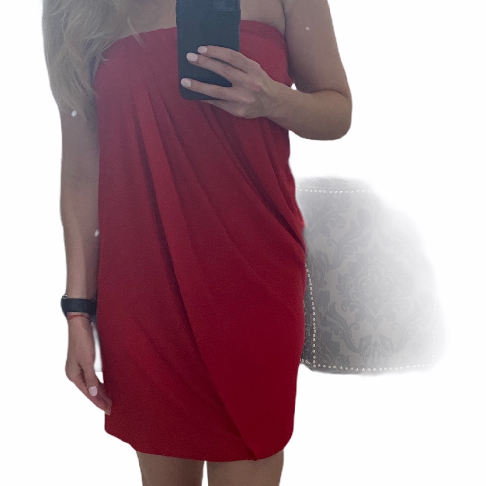 Cut 25 by Yigal red strapless dress - Picture 2 of 12